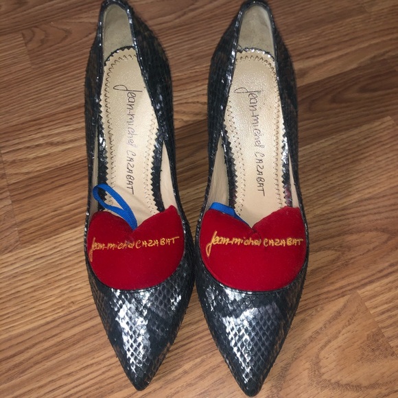 Jean-Michel Cazabat Metalic Python Embossed Wedge - Picture 1 of 5